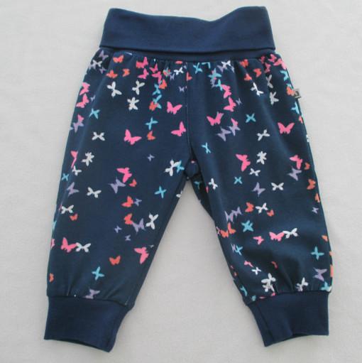 Cotton Jersey Baby Boy Dress Pants All Over Print Rib High Waistband