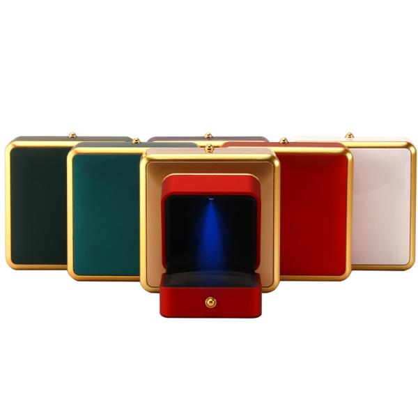 Boîte à bijoux en plastique sur mesure avec lumières LED, boîte à bijoux octogonale