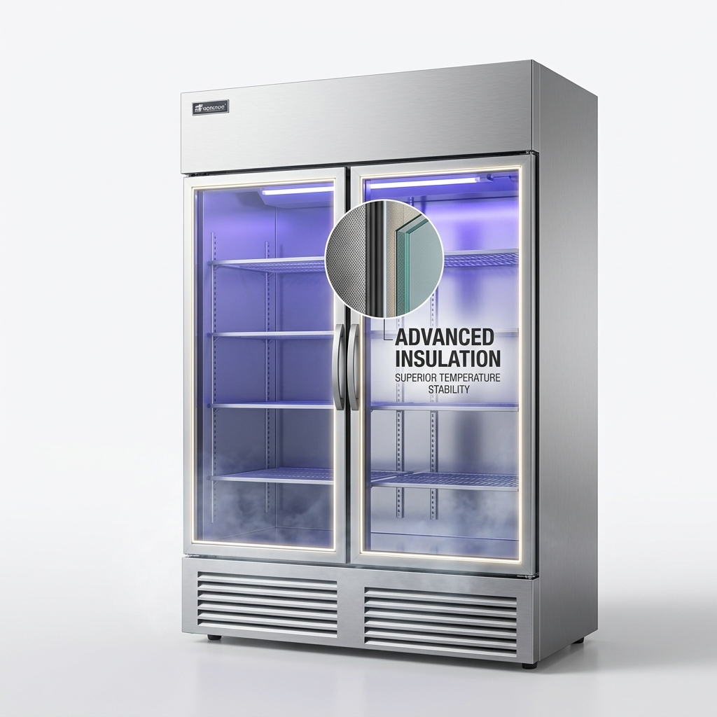 1400L Commercial Upright Freezer 220V / 110V Stainless Steel Refrigerator