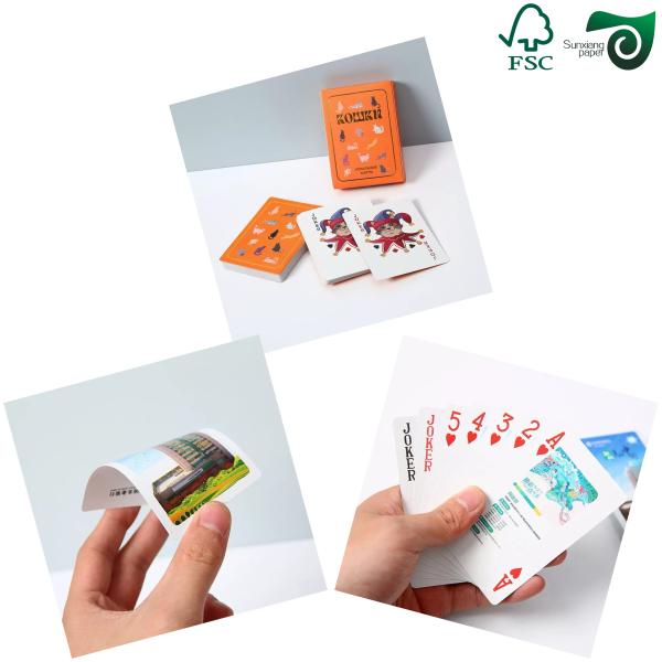 FSC 310gsm Blue Core Playing Card Paper C2S Glossy Smooth Finish Card Stock