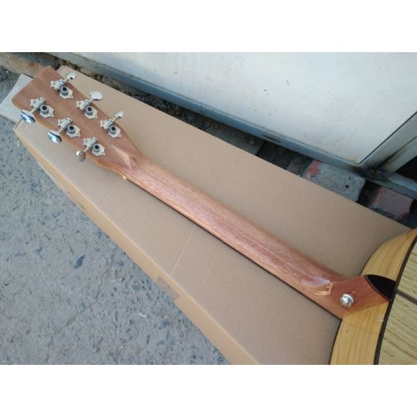AAAA handmade all Solid OKA guitar dreadnought body guitar imported wood soundhole EQ D acoustic electric guitar