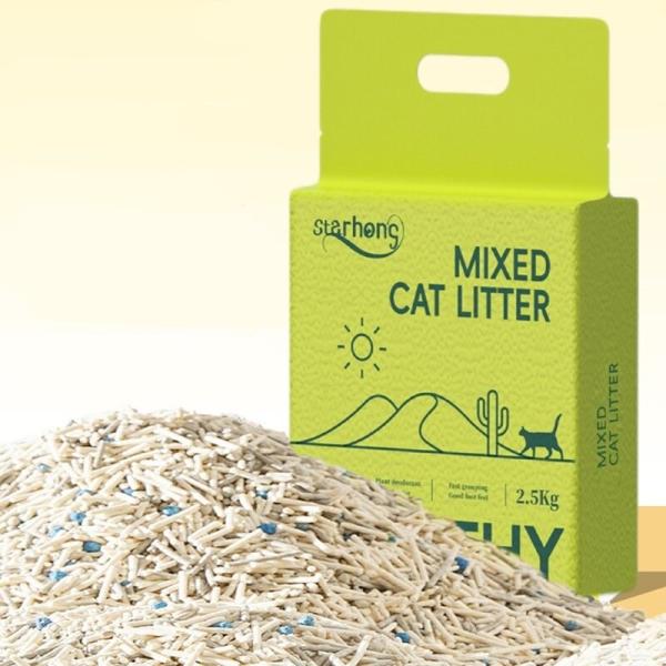 Tofu biologique Bentonite mélangé Litter de chat de soja Litter de chat de sable ODM