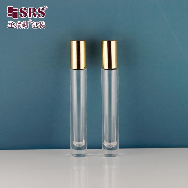 10ml Round Glass Roller Bottle with Color Anodized Aluminum Cap and Thick Bottom for Essential Oils and Perfumes