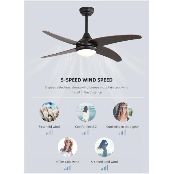 3000-5000K 50000Hour Iron Plywood Metal Blade Ceiling Fan Lamp Energy Saving