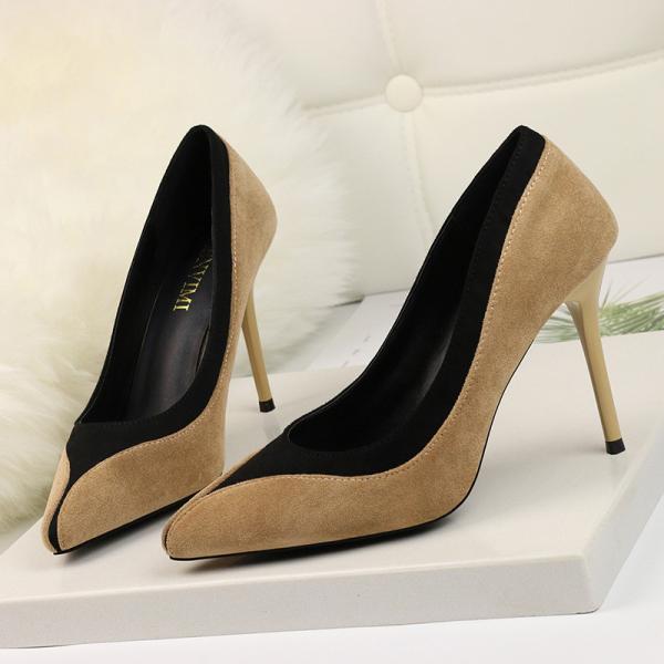 ZM004 9628-13 New Style Wedding Shoes Pointed Toe Shallow Mouth Color Matching High Heels Korean Style Super High Heel S