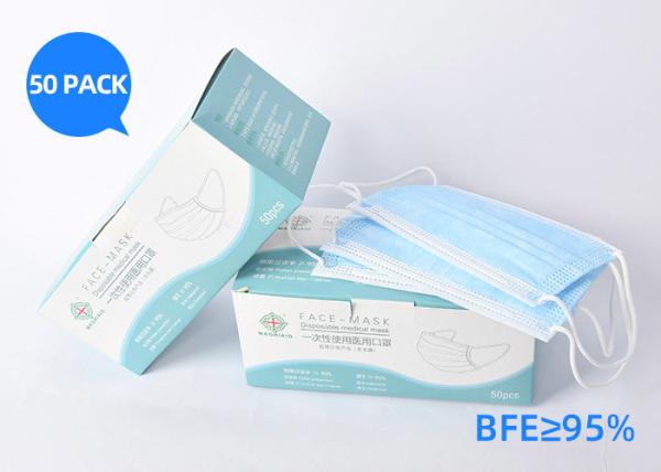Fluid Resistant Disposable Non Woven Face Mask 3D Cropping Protection