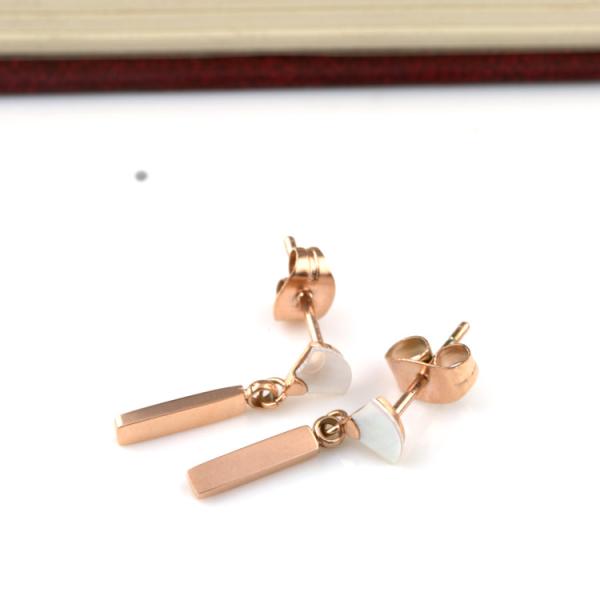Elegant Lady Fashion Jewelry Stainless Steel Fan-Shaped Drop Earrings