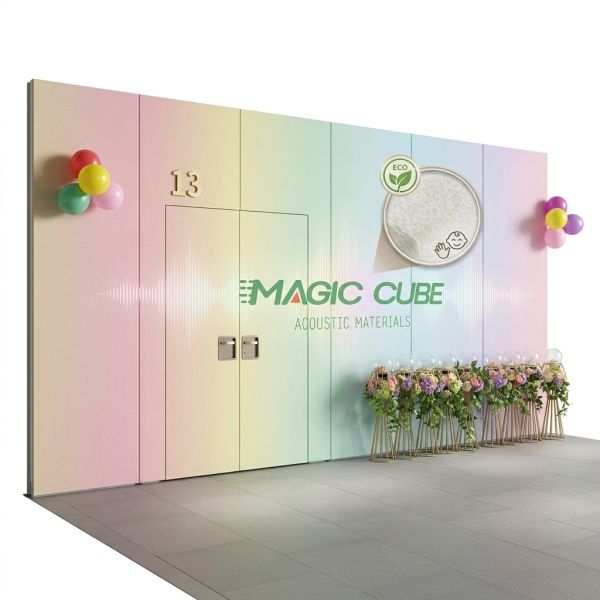 Polyester Fiber Acoustic Panel 600x1200mm 24mm Sound Absorbing Wall Board for Kindergarten Interior Decoration