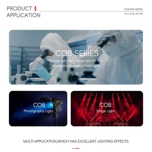 High Power 300W 700W RGBW Round 36mm 5 in 1 Color 110LM/W Smart COB LED Chip for Movie Light
