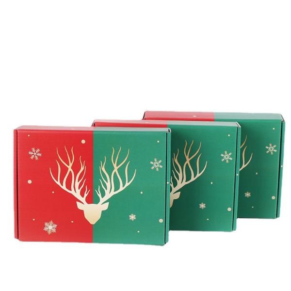 Kraft Mailer Christmas Gift Packaging Corrugated Paper Rectangle For Socks Scarf