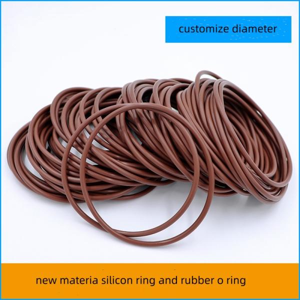 O Shaped Silicone Waterproof Sealing Element High Temperature Resistant Black Fluorine Rubber