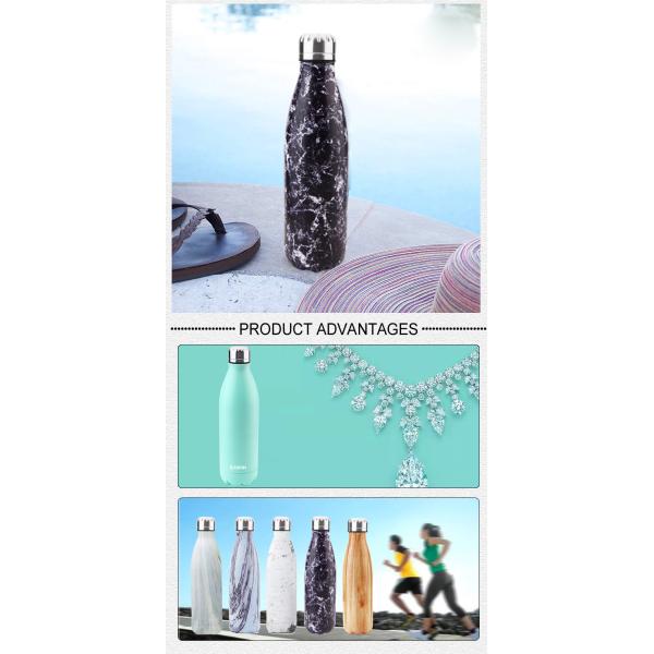 Gym Double Walled Stainless Steel Marble Water Bottles 350ml 500ml 750ml 1000ml