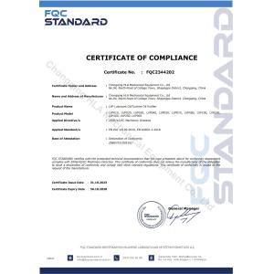 Chongqing HLA Mechanical Equipment Co., Ltd. Certifications