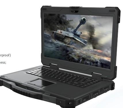 Un notebook militaire renforcé, un laboratoire renforcé, un ordinateur portable robuste à écran unique.