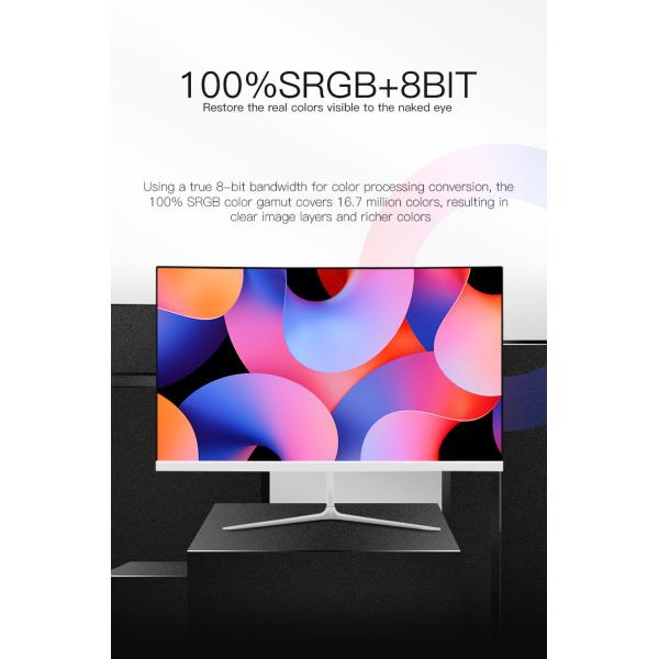 Monitor de juegos de color negro blanco curvado de 24 pulgadas 1K FHD Resolución 2800R 144Hz 165Hz 180Hz