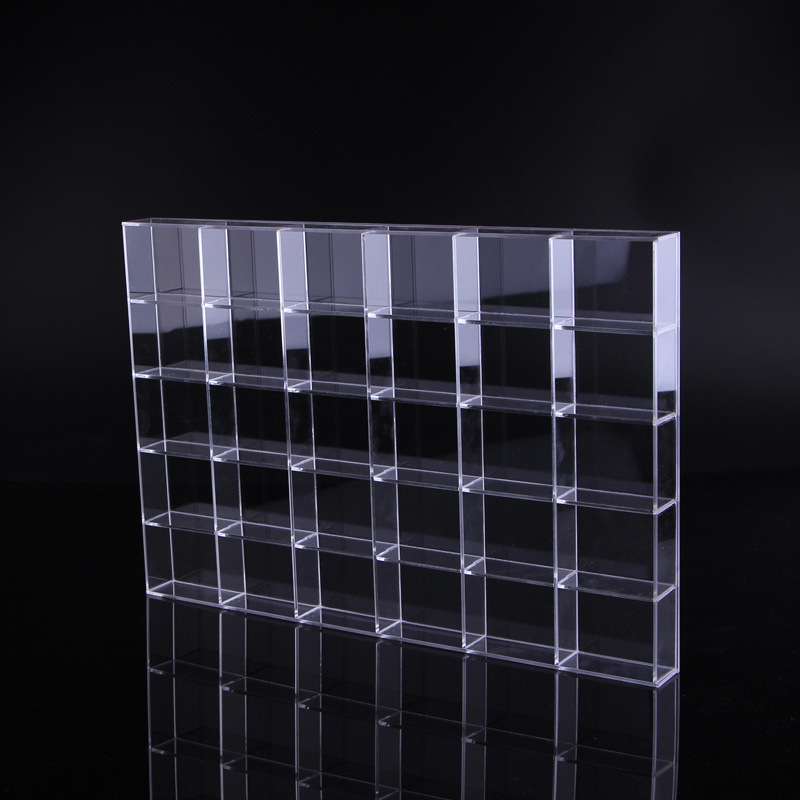 Modern 30-Cell Transparent Acrylic Storage Box with Cover Jewelry Ring Gemstone Bead Tray Loose Bead Holder