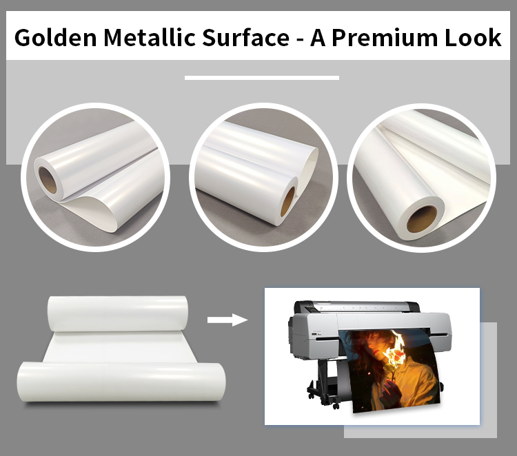 250gsm Golden Metallic Photo Paper For Premium Brilliant Image Printing