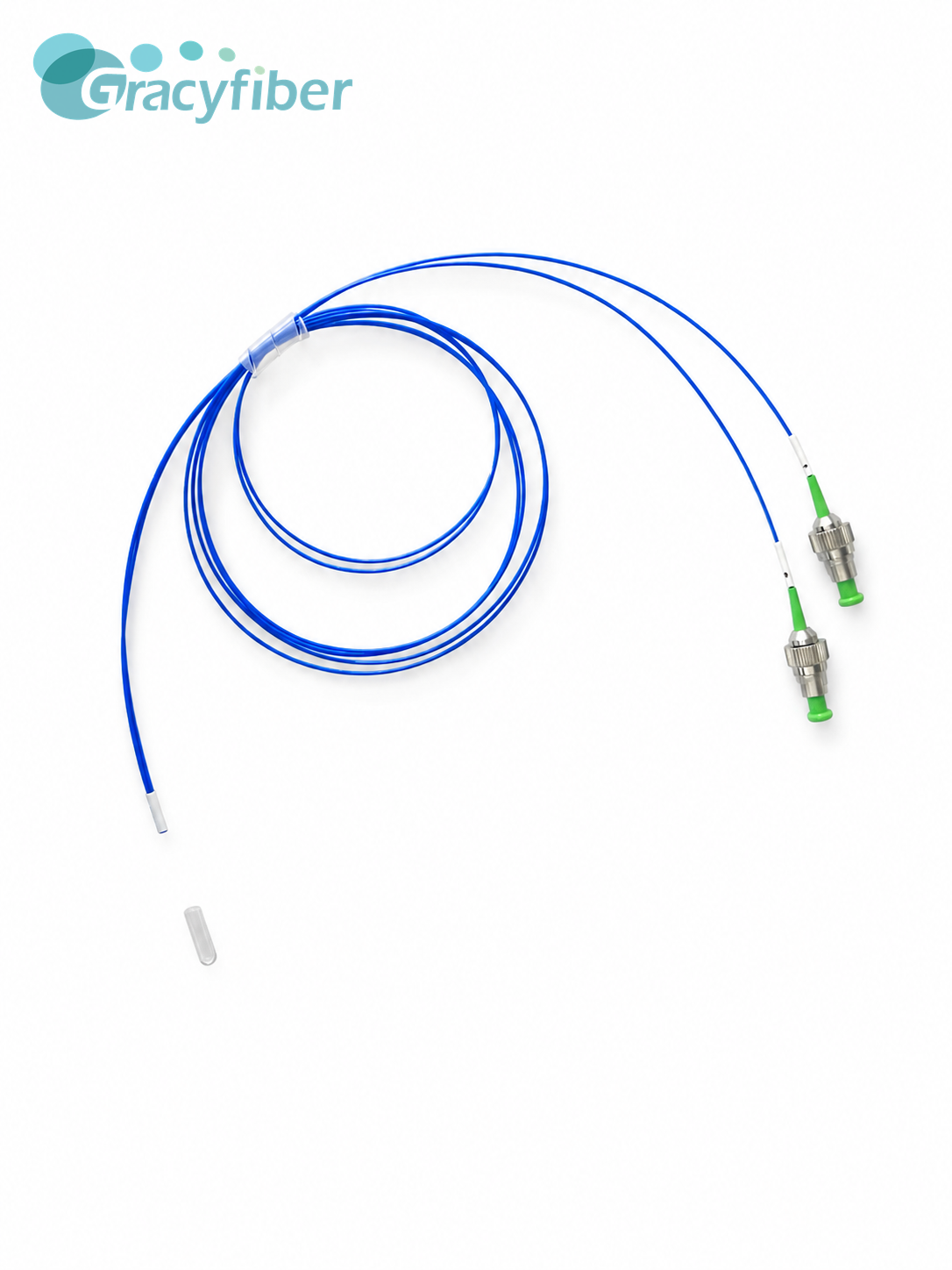 1CH SM Fiber Array | 0° Flat Polish, Quartz Block 2.5x2.5x7.9mm | Corning SMF-28e, FC/PC | Low IL <0.3dB, High RL >55dB
