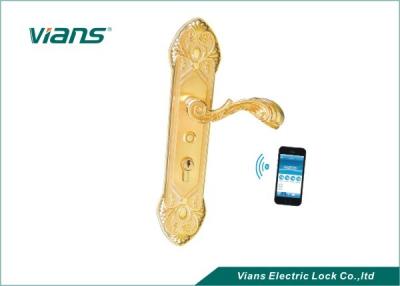 A fechadura da porta remota sem fio dourada de Bluetooth do punho com Smartphone controlou