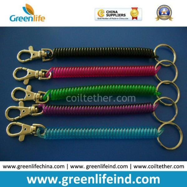 Plastic Custom Color Size Red Spring Spiral Key Holder Lanyard