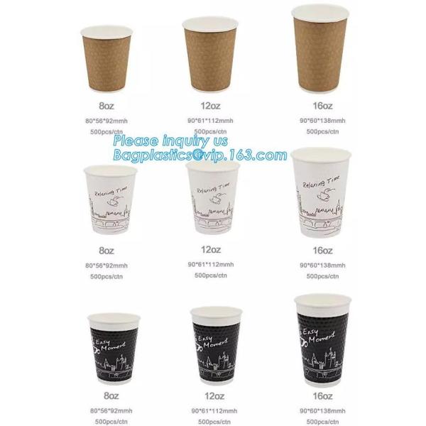 Diamon paper cup, double insulation, film leakproof, thick material,Thick hot drink paper cup 12oz with handle and Doubl