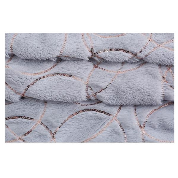 China Supplier Wholesale Shine Poly Round Shape Embroidered Sequin Fabric Velvet