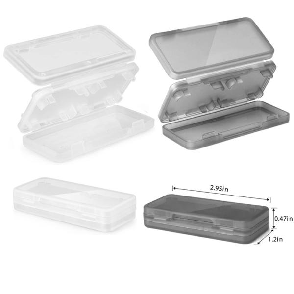 HOXC Protector 4 in 1 Game Cards Memory Cards Case Holder Box Compatible for Nintendo Switch Color Black Transparent