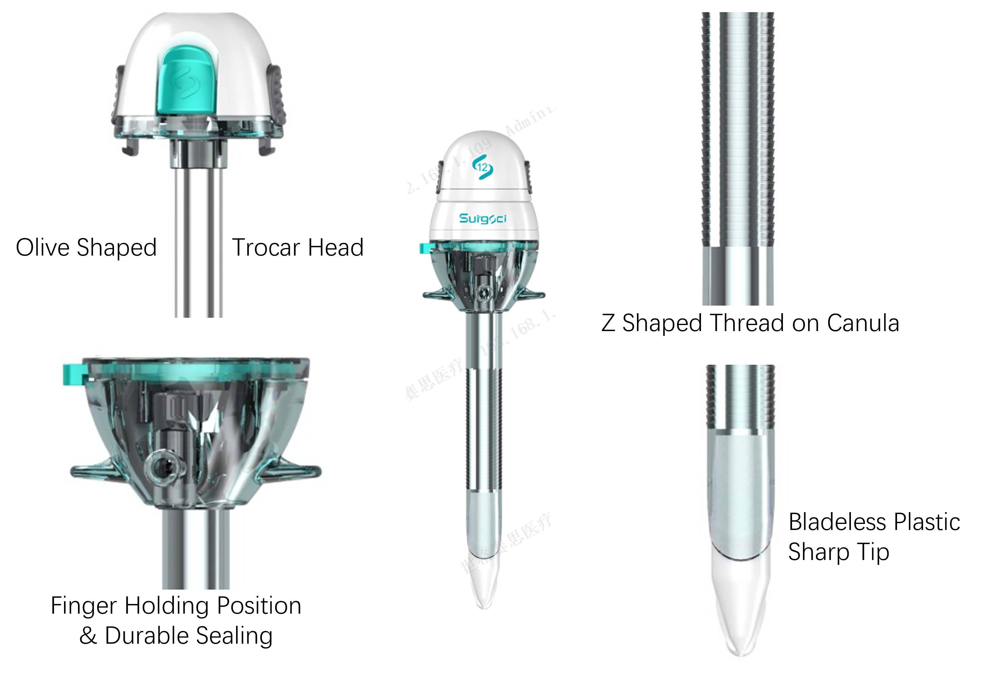 польза пластиковое Trocar 5mm одиночная и Canula Bladeless Laparoscopic Trocar