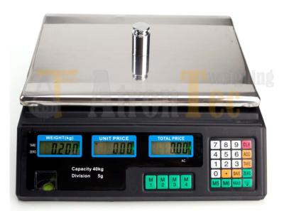 LCD Display Price Computing Digital Retail Weighing Scale 40kg Capacity