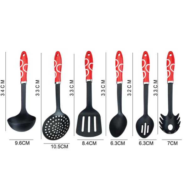 7-Piece Kitchenware Utensil Set with Dishwasher Safe and BPA Free Nylon Utensils