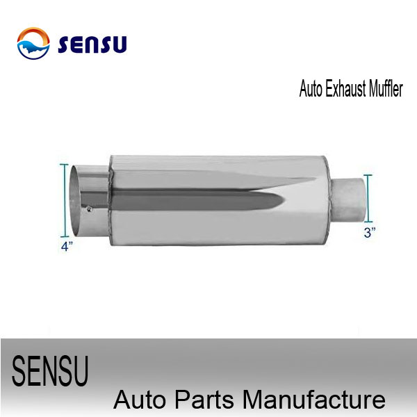 SS201 Stainless Steel Exhaust Parts Universal Exhaust Silencer Chambered