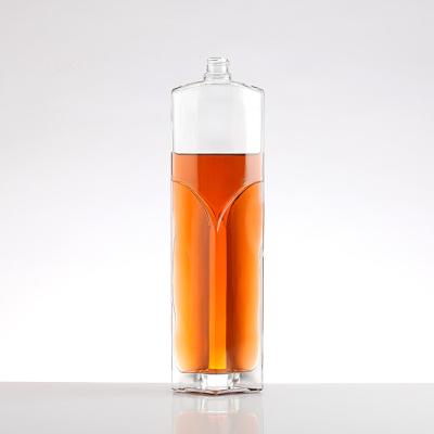Material do colarinho Alumínio Plástico PP 750 ml Garrafa de vidro de licor com logotipo em relevo a granel