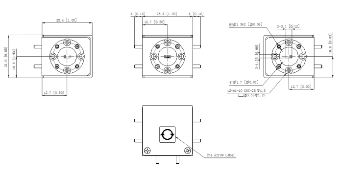75-80GHz  WR-12  WAVEGUIDE  CIRCULATOR VN-WGCIR-7580-WR12