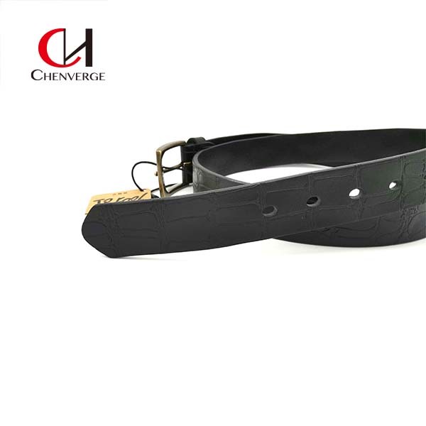 Wear Resistant Copper Buckle Belt , Practical Genuine Crocodile Leather Belt