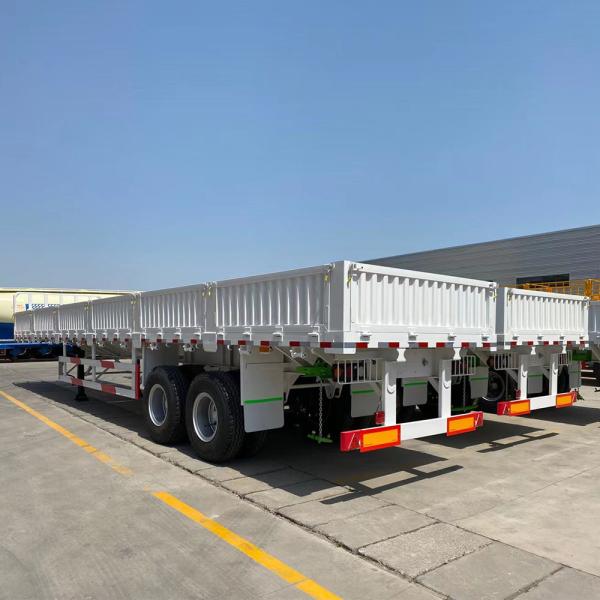 Tri-Axle 40 50 60 Tons 600mm Side Wall Semi Trailer Not Self-dumping 12.00r20 Tires