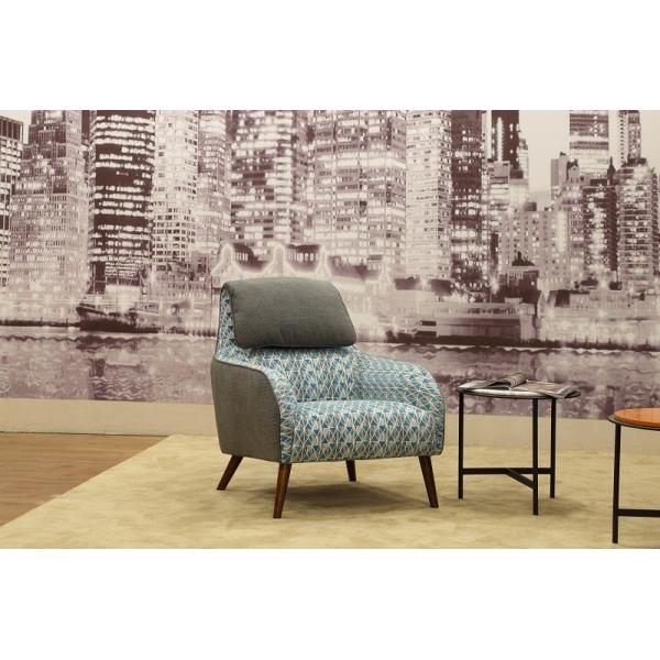 Living Room Upholstery Modern Arm Fabric Leisure Chair With Ottoman
