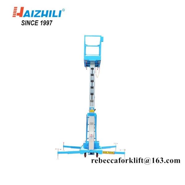 Small lift table 100kg 9 m single mast aluminum lift platform with CE certification