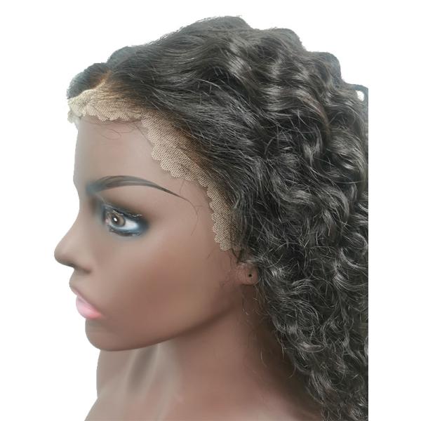 100% Human Hair Full HD Lace Bob Wigs Water Wave for Brazilian Hair in Dark Brown