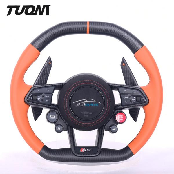 OEM Audi Carbon Fiber Steering Wheel Orange Nappa Leather R8