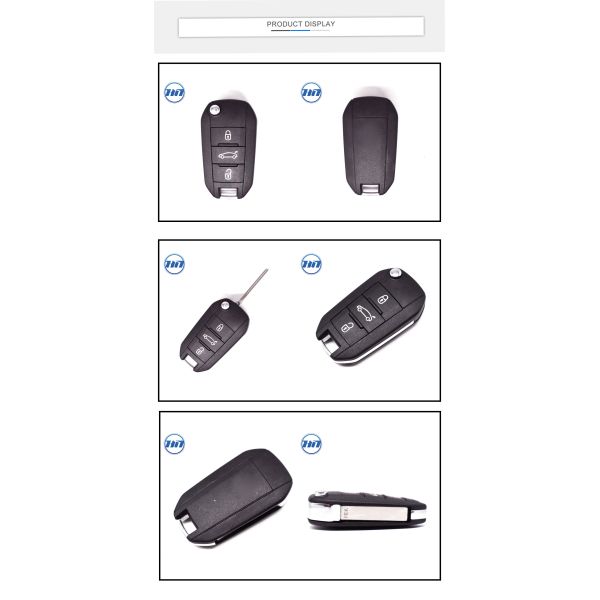 Remote Car Smart Key Fob 3 Buttons 433MHz 46 Transponder Chip For Citroen