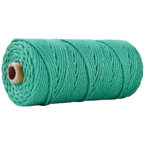 Зелёная 3-х нитейная витая нейлоновая веревка 3-миллиметровая макрамовая хлопчатовая веревка