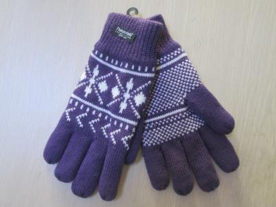 Ladies Acrylic Glove with Jacquard Snow Pattern--Thinsulate glove--Fashion glove--Gift