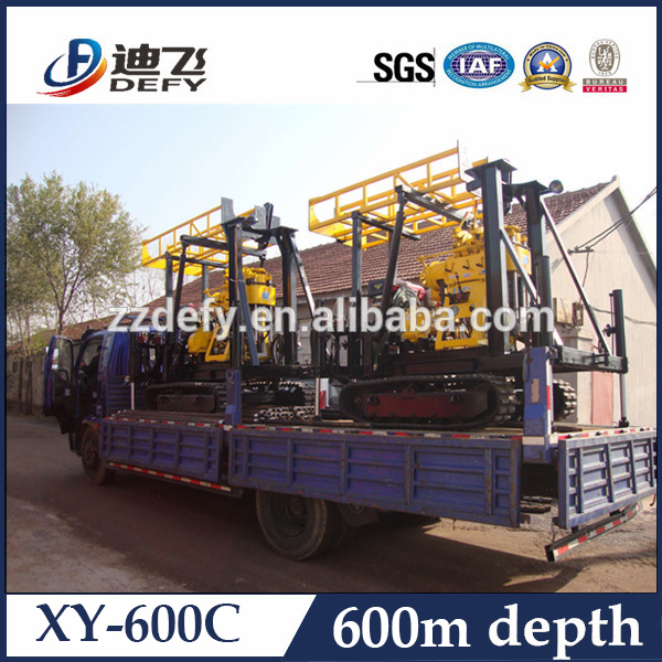 600m depth portable water drilling rig water well drilling machine XY-600C