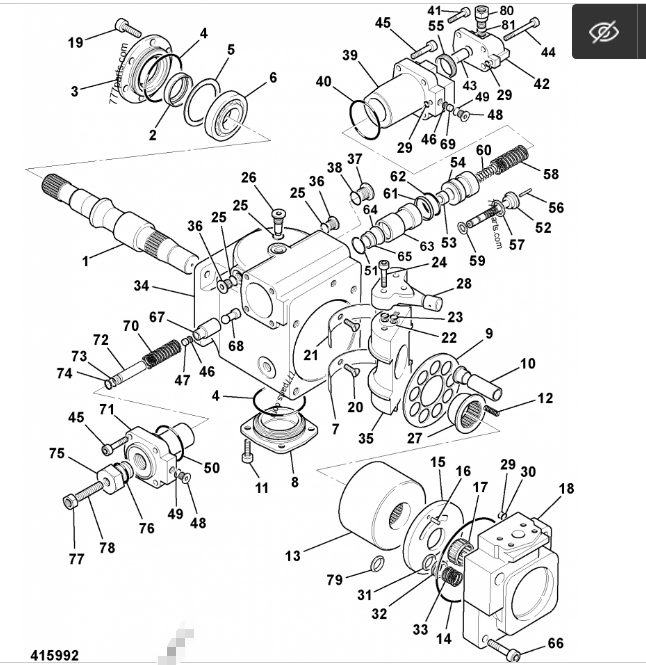 JCB 8080 8085 ZTS Hydraulic Pump 333/R2915 333/R6486 20/925743  Toshiba PVC80RS04 For Mini Excavator