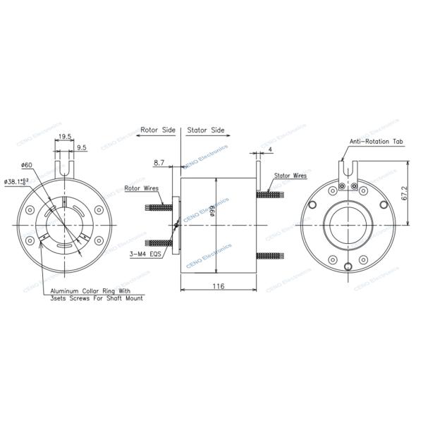 0 - кольцо выскальзывания сигнала 10rpm с локальными сетями гигабита 2 групп для промышленного применения