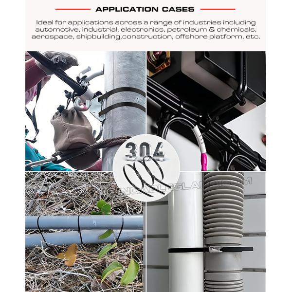 Кабельная стяжка хомут нержавеющей стали 304/316 с полиэфирным (эпоксидным) покрытием 15 x 400мм (800 фунтов) для машин