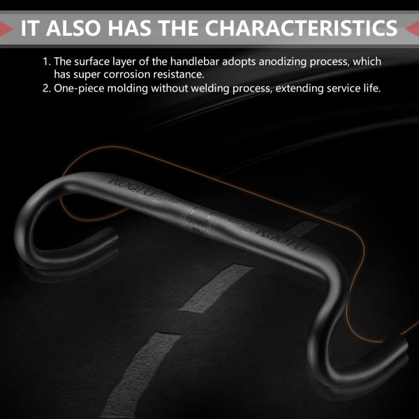 Aluminum Alloy Road Bike Handlebar 31.8 X 440mm CE certificate