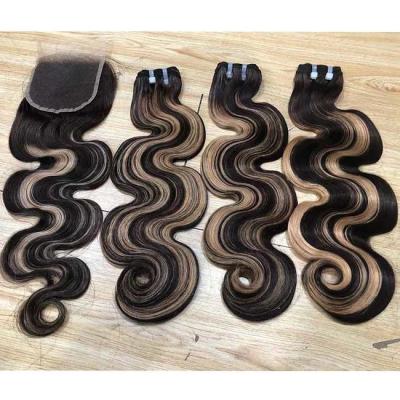 Vendedores de cabelo por atacado Super duplo desenhado tecidos de cabelo humano feixes, realce 12A Grau Corpo onda cruda cutícula alinhada