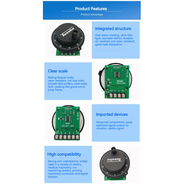 Original Tosoku RE45T Electronic Rotary Encoder CNC Machine Tools MPG Hand Wheel Manual Pulse Generator for Engraving Machine