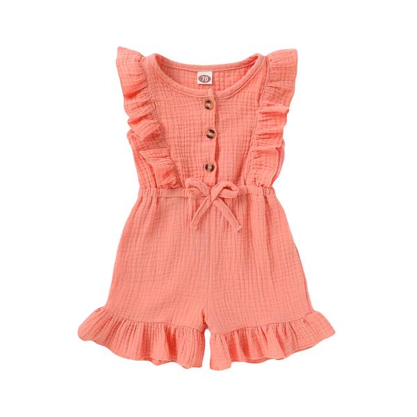 Children'S Outfit Sets Solid Color Ruffled Children'S Jumpsuit Multi Color Optional